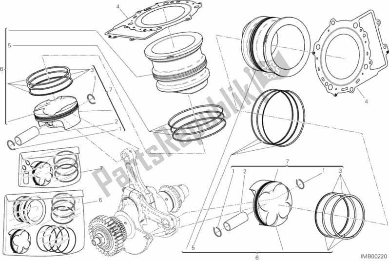 Todas las partes para Cilindros - Pistones de Ducati Superbike 959 Panigale ABS Brasil 2018